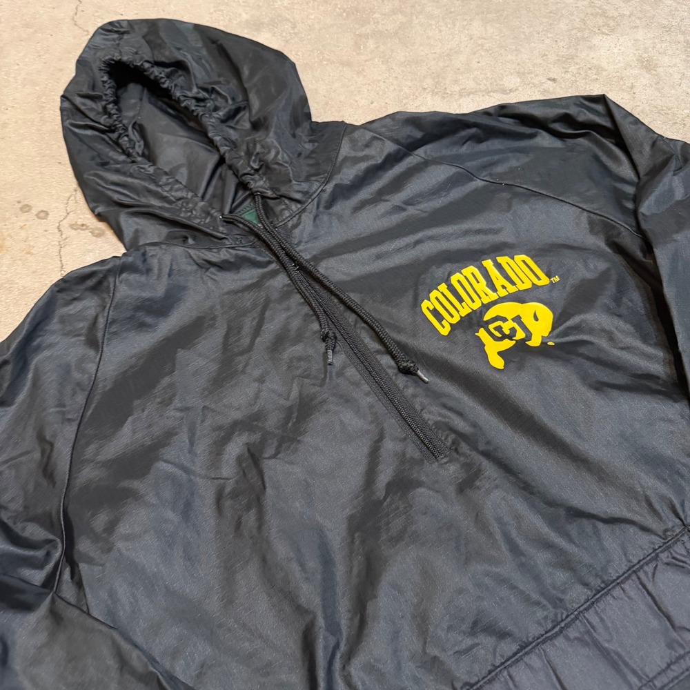 VTG 90s MV Sport Windbreaker Men Sm Black Colorado Buffaloes CU Anorak Pullover - Picture 2 of 7